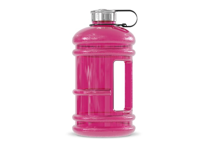 Bouteille personnalisable en plastique recyclé 2,2L Jumper Transparent rose